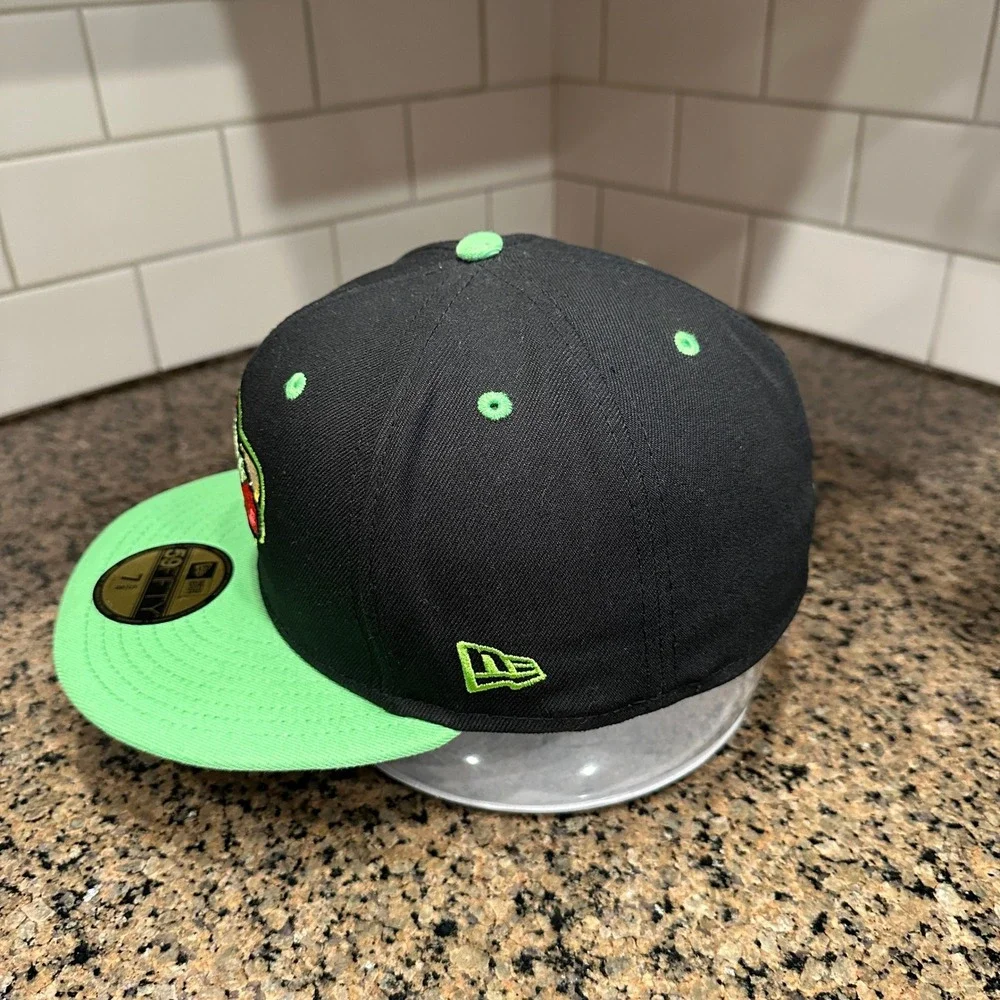 San‎ Jose Churros New Era 59FIFTY Fitted Hat Mens 7 5/8 Black Green Polyester